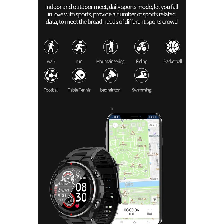 Q70C 1.28 inch TFT Touch Screen Bluetooth 5.0 IP67 Waterproof Smart Watch, Support Sleep Monitoring/Heart Rate Monitoring/Call R