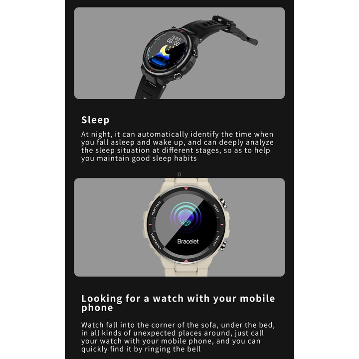 Q70C 1.28 inch TFT Touch Screen Bluetooth 5.0 IP67 Waterproof Smart Watch, Support Sleep Monitoring/Heart Rate Monitoring/Call R
