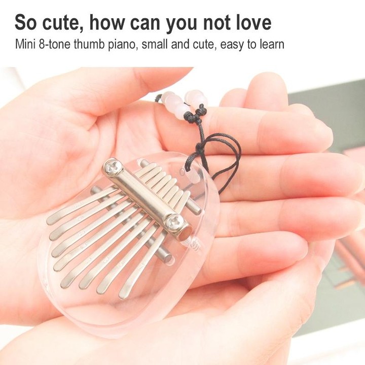 Mini 8 Tone Thumb Piano Kalimba Musical Instruments, Random Packaging(Acrylic Bear)