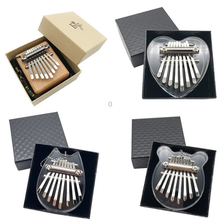 Mini 8 Tone Thumb Piano Kalimba Musical Instruments, Random Packaging(Acrylic Heart)