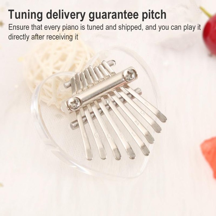 Mini 8 Tone Thumb Piano Kalimba Musical Instruments, Random Packaging(Acrylic Heart)