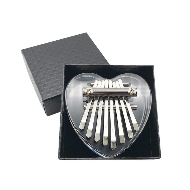 Mini 8 Tone Thumb Piano Kalimba Musical Instruments, Random Packaging(Acrylic Heart)