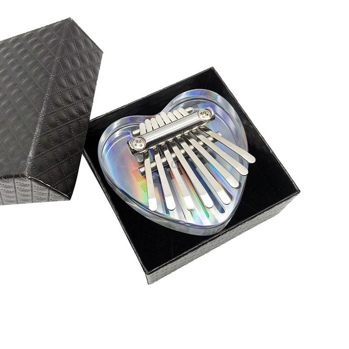 Mini Dazzle Acrylic 8 Tone Thumb Piano Kalimba Musical Instruments(Heart)