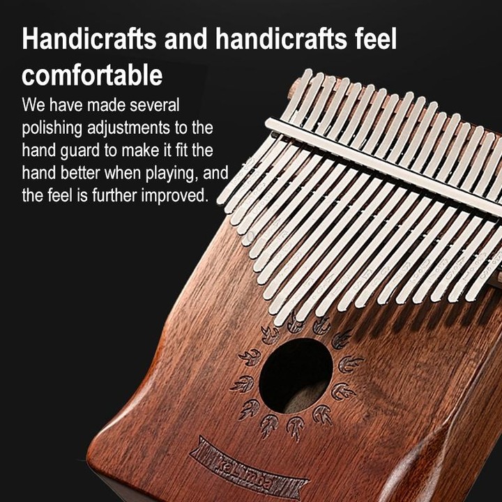 17 Tone Acacia Wood Thumb Piano Kalimba Musical Instruments(Coffee-Butterfly)