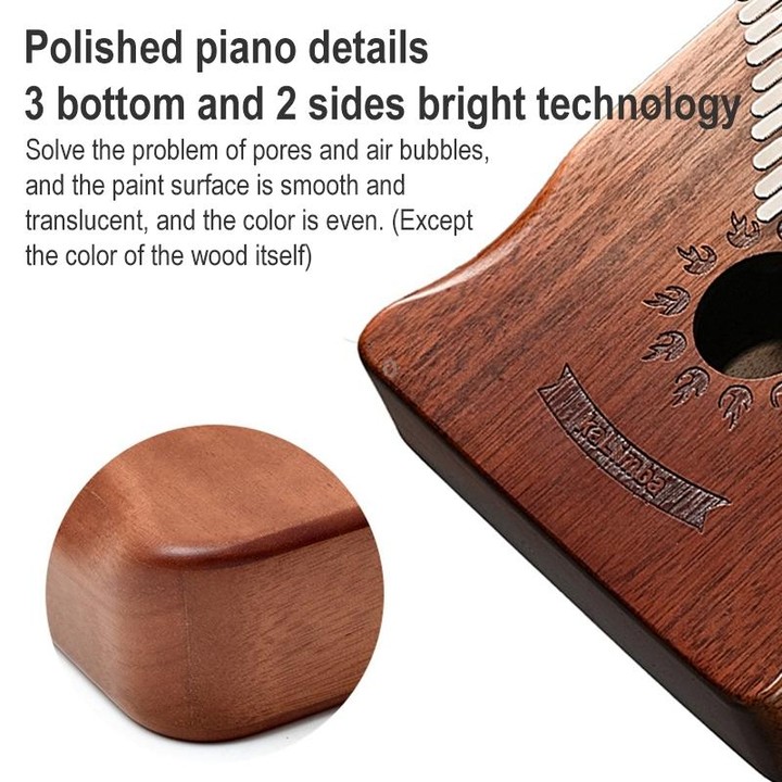 21 Tone Acacia Wood Thumb Piano Kalimba Musical Instruments(Aurora Blue-Sun)