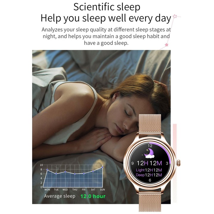 ZX10 1.09 inch HD Color Screen Bluetooth 5.0 IP68 Waterproof Women Smart Watch, Support Sleep Monitor / Menstrual Cycle Reminder