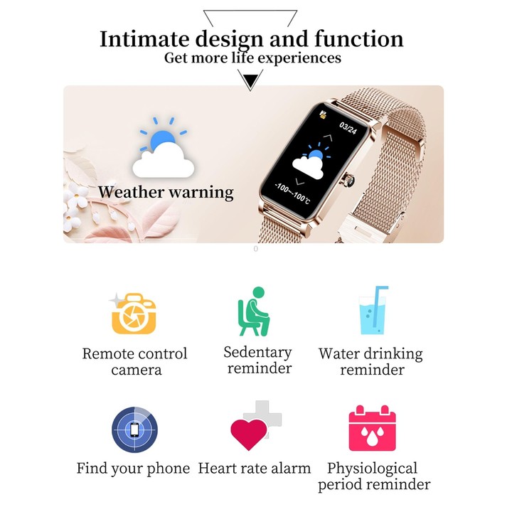 ZX19 1.45 inch HD Screen Bluetooth 5.0 IP68 Waterproof Women Smart Watch, Support Sleep Monitor / Menstrual Cycle Reminder / Hea