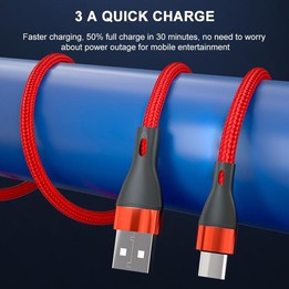 ADC-001 3A USB to USB-C / Type-C Weave Fast Charging Data Cable, Length:1m(Black)