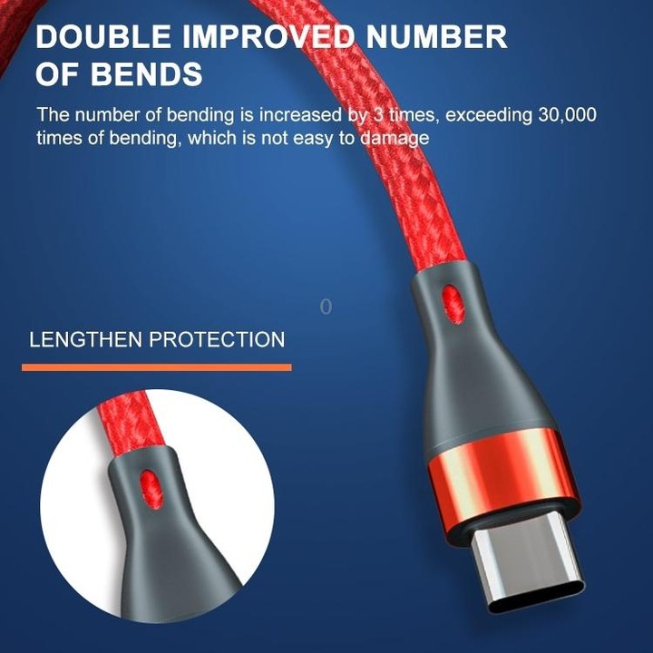 ADC-001 3A USB to USB-C / Type-C Weave Fast Charging Data Cable, Length:1m(Black)