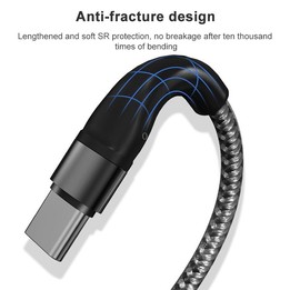 ADC-004 USB-C / Type-C to USB-C / Type-C PD Fast Charging Weave Data Cable, Length:1m(Black)