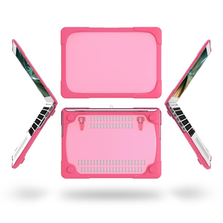 For MacBook Air 13.3 inch A1932 (2018) TPU + PC Two Color Laptop Protective Case(Rose Red)