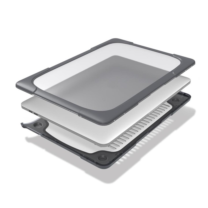 For MacBook Pro 13.3 inch with Touch Bar (A2159 / A1989) TPU + PC Two Color Laptop Protective Case(Grey)