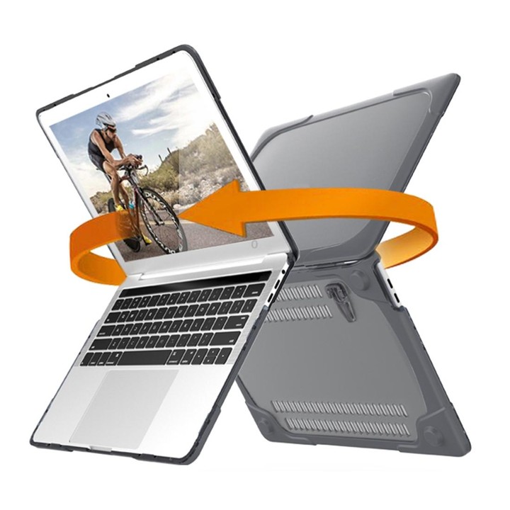 For MacBook Pro 13.3 inch with Touch Bar (A2159 / A1989) TPU + PC Two Color Laptop Protective Case(Grey)