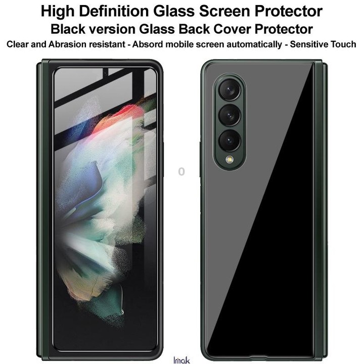 For Samsung Galaxy Z Fold3 5G IMAK 2 in 1 Anterior Protector + Back Protector Tempered Glass Film