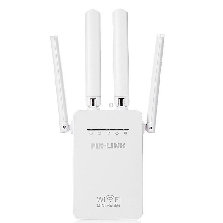 Wireless Smart WiFi Router Repeater with 4 WiFi Antennas, Plug Specification:UK Plug(White)