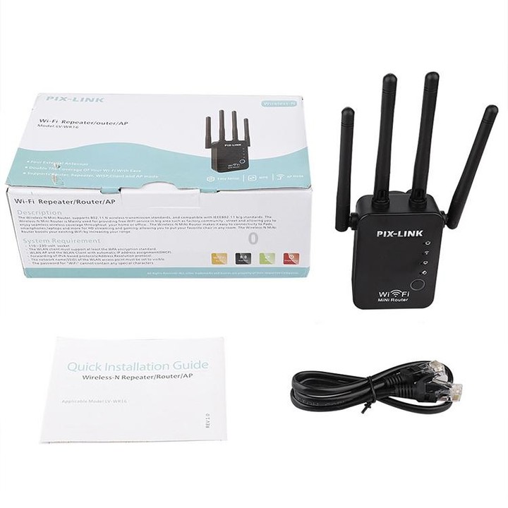 Wireless Smart WiFi Router Repeater with 4 WiFi Antennas, Plug Specification:US Plug(White)