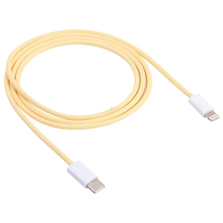 SDC-20W PD USB-C / Type-C Travel Charger + 1m 12W USB-C / Type-C to 8 Pin Data Cable Set, EU Plug(Yellow)