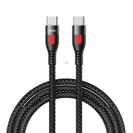 REMAX RC-195 Lesu Series PD 65W USB-C / Type-C to USB-C / Type-C Fast Charging Data Cable, Cable Length: 1m(Black)
