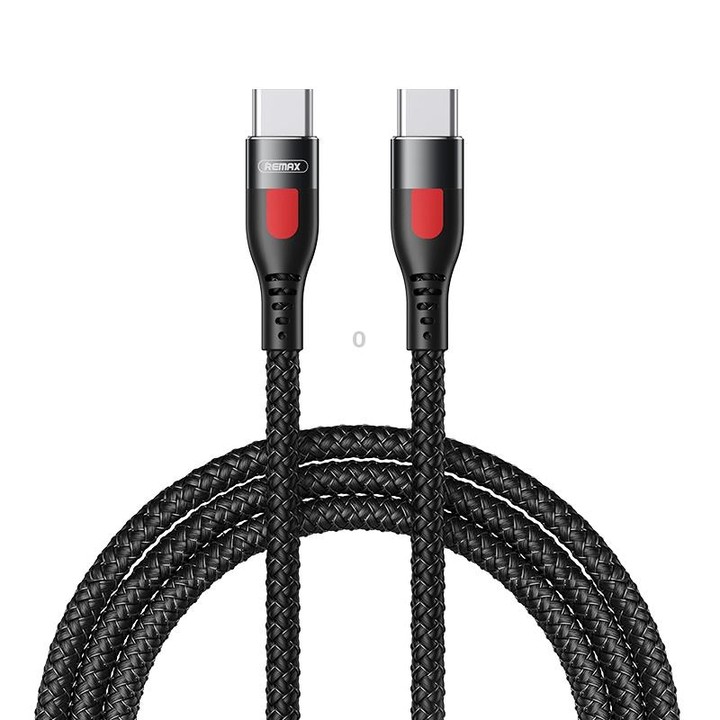 REMAX RC-195 Lesu Series PD 65W USB-C / Type-C to USB-C / Type-C Fast Charging Data Cable, Cable Length: 1m(Black)