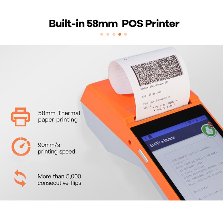 SGT-SP01 5.5 inch HD Screen Handheld POS Receipt Printer, Suit Version, EU Plug(Blue)