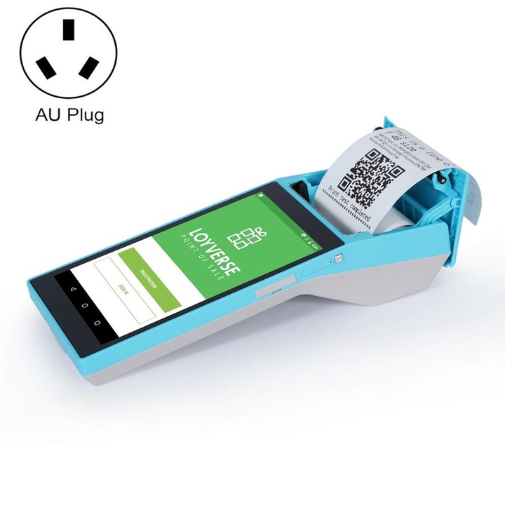 SGT-SP01 5.5 inch HD Screen Handheld POS Receipt Printer, Suit Version, AU Plug(Blue)