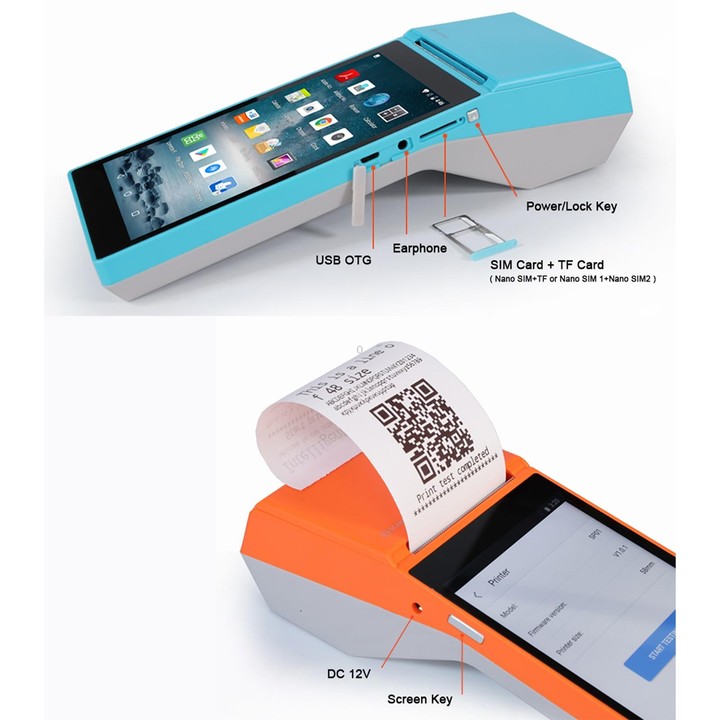SGT-SP01 5.5 inch HD Screen Handheld POS Receipt Printer, Suit Version, AU Plug(Orange)