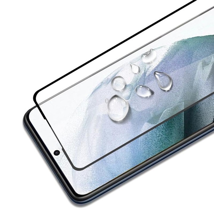 For Samsung Galaxy S22+ 5G mocolo 0.33mm 9H 2.5D Full Glue Silk Print Tempered Glass Film(Black)
