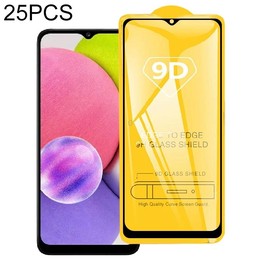 25 PCS 9D Full Glue Screen Tempered Glass Film For Samsung Galaxy A03 / A03 Core