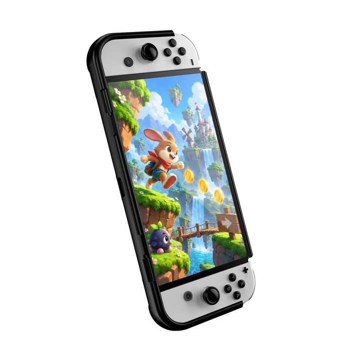 Anti-slip and Shockproof Game Console TPU Protective Cover for Nintendo Switch OLED(Black)