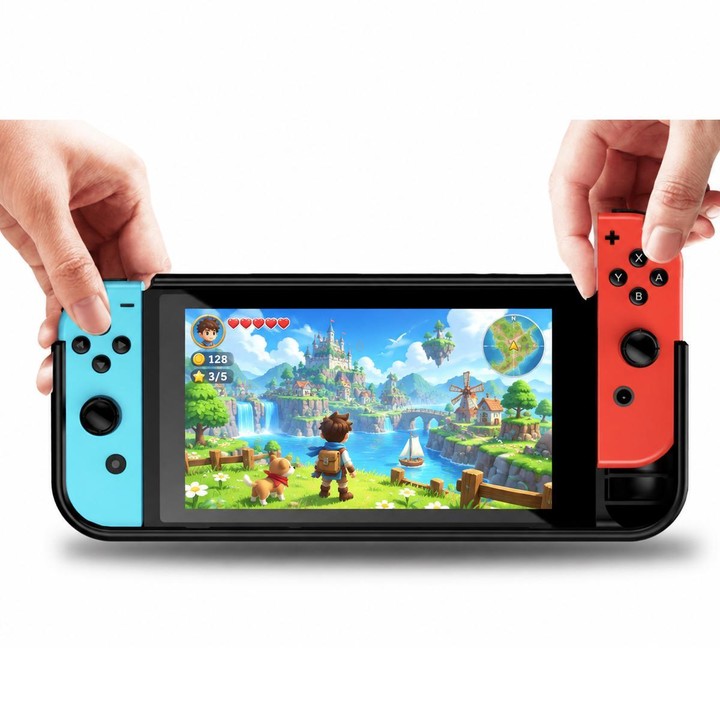 Anti-slip and Shockproof Game Console TPU Protective Cover for Nintendo Switch OLED(Blue)