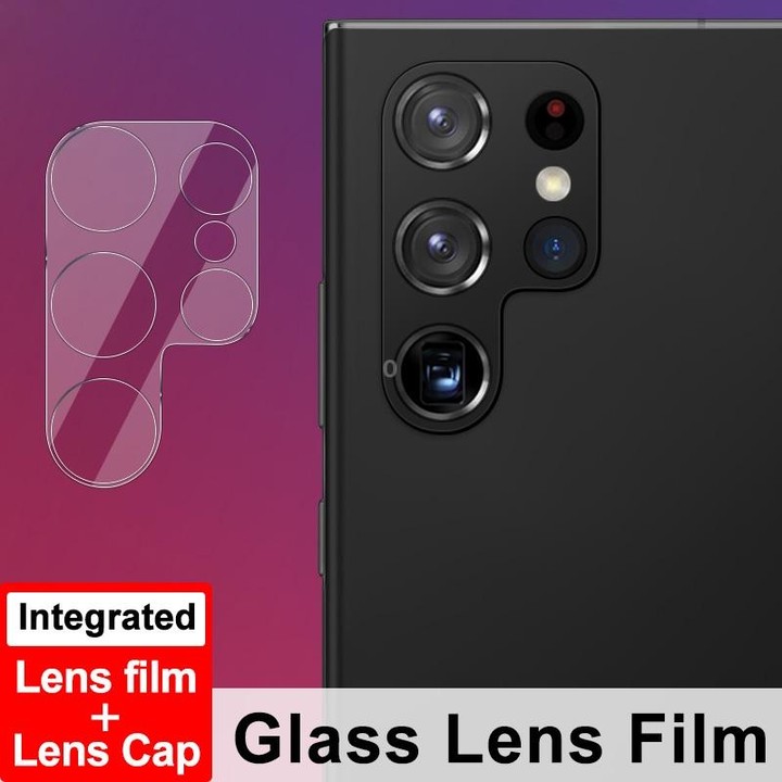 For Samsung Galaxy S22 Ultra 5G imak Integrated Rear Camera Lens Tempered Glass Film with Lens Cap