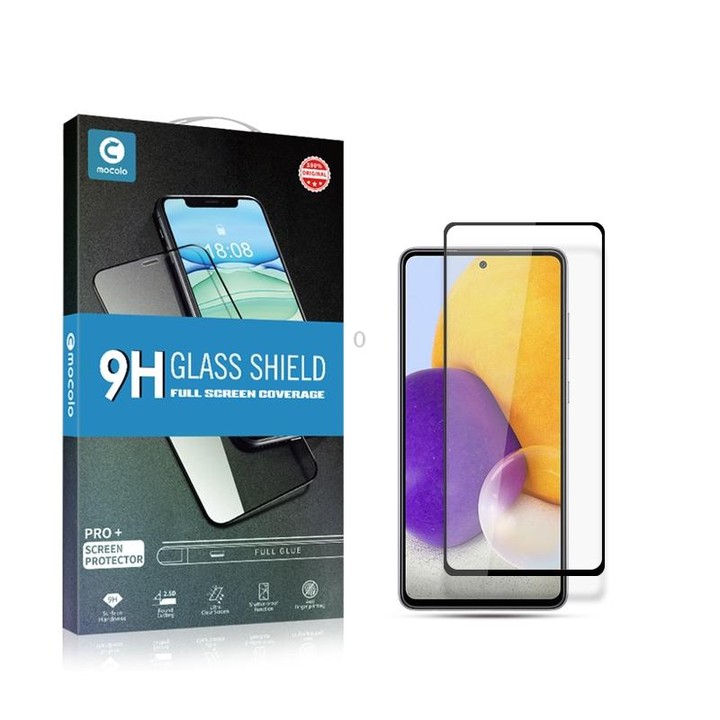mocolo 0.33mm 9H 2.5D Full Glue Silk Print Tempered Glass Film For Samsung Galaxy A73 5G(Black)