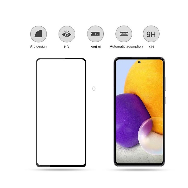 mocolo 0.33mm 9H 2.5D Full Glue Silk Print Tempered Glass Film For Samsung Galaxy A73 5G(Black)