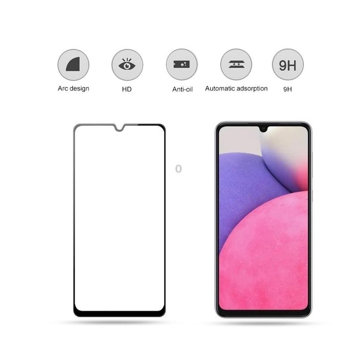 mocolo 0.33mm 9H 2.5D Full Glue Silk Print Tempered Glass Film For Samsung Galaxy A33 5G(Black)