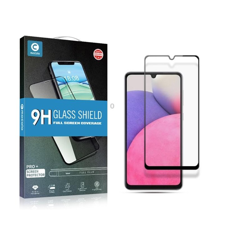 mocolo 0.33mm 9H 2.5D Full Glue Silk Print Tempered Glass Film For Samsung Galaxy A33 5G(Black)