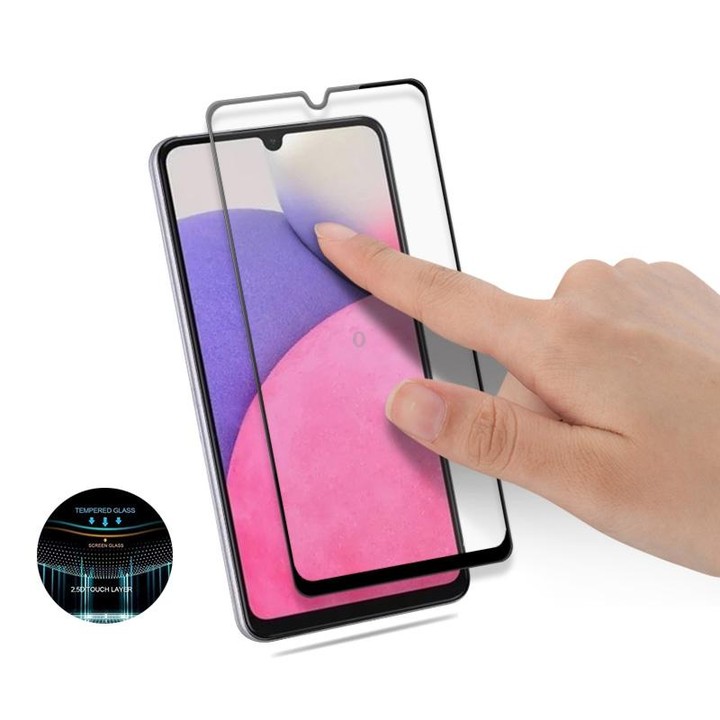 mocolo 0.33mm 9H 2.5D Full Glue Silk Print Tempered Glass Film For Samsung Galaxy A33 5G(Black)