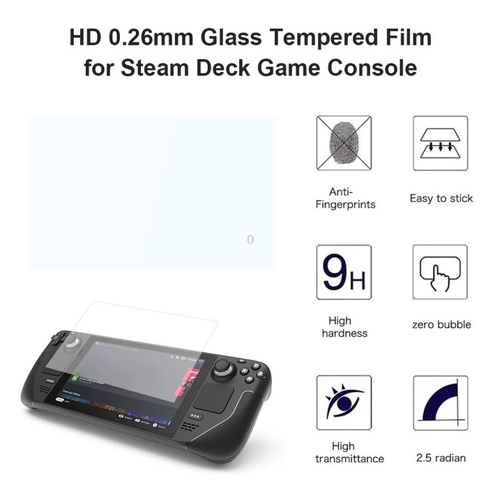 0.26mm 9H 2.5D Tempered Glass Film For Steam Deck Game Console