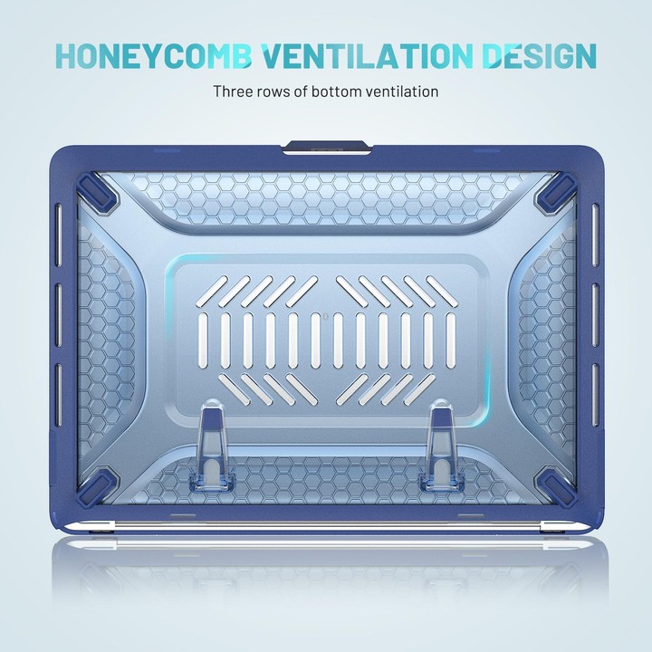 PC + TPU Honeycomb Laptop Protective Case For MacBook Pro 13.3 inch A2338 / A2289 / A2251 (2020)(Sapphire Blue)
