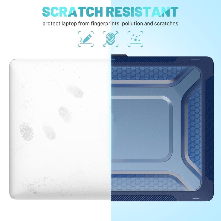 PC + TPU Honeycomb Laptop Protective Case For MacBook Pro 16.2 inch A2485 2021(Sapphire Blue)