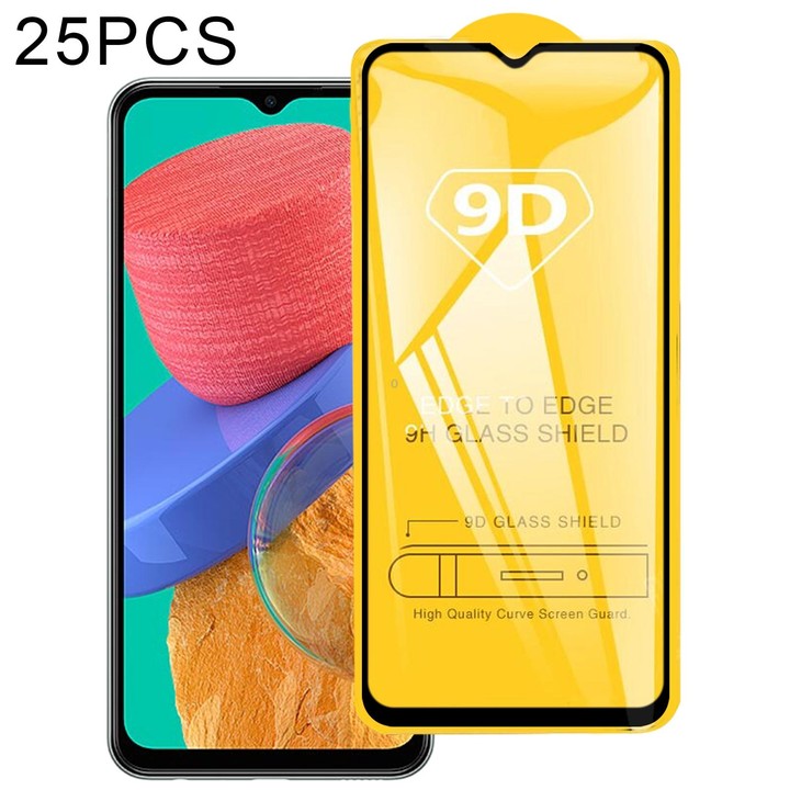 25 PCS 9D Full Glue Screen Tempered Glass Film For Samsung Galaxy M33 / M23 / F23 / A13 / M13 / F13 / Jump2 / A13 SM-A137 / M13