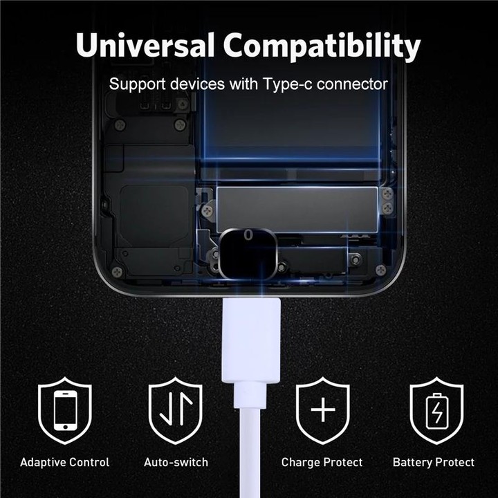 USB to USB-C / Type-C Copper Core Charging Cable, Cable Length:1m(White)