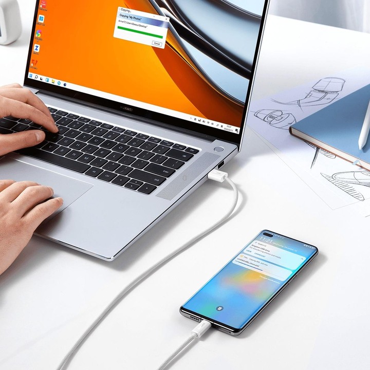 Baseus 100W USB to Type-C / USB-C Dynamic Series Fast Charging Data Cable, Length:1m(White)