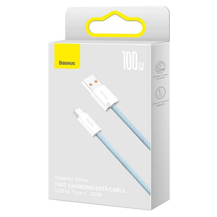 Baseus 100W USB to Type-C / USB-C Dynamic Series Fast Charging Data Cable, Length:1m(Blue)