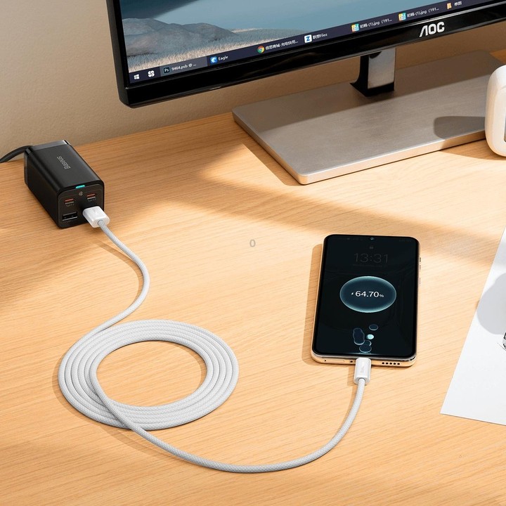 Baseus 100W USB to Type-C / USB-C Dynamic Series Fast Charging Data Cable, Length:2m(White)