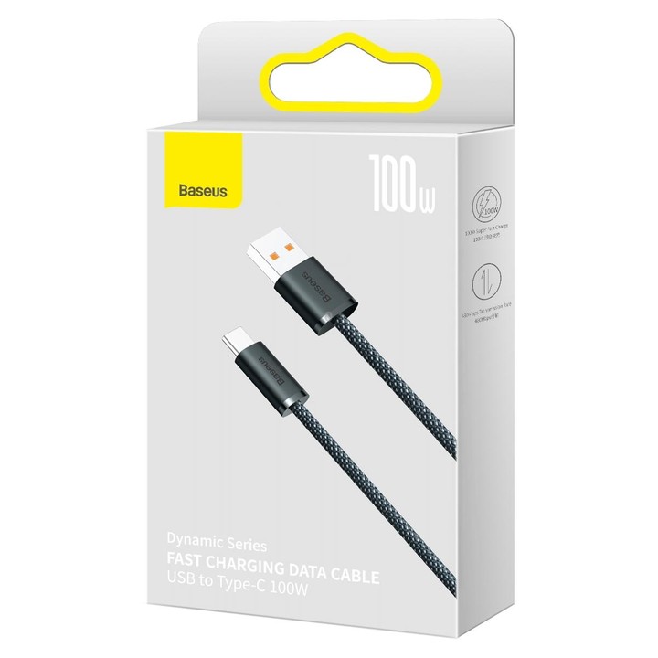 Baseus 100W USB to Type-C / USB-C Dynamic Series Fast Charging Data Cable, Length:2m(Dark Grey Blue)