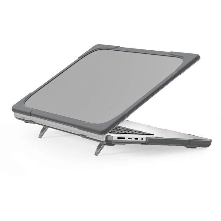 TPU + PC Two-color Anti-fall Laptop Protective Case For MacBook Pro 16.2 inch A2485 2021(Grey)
