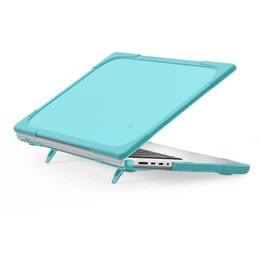 TPU + PC Two-color Anti-fall Laptop Protective Case For MacBook Pro 16.2 inch A2485 2021(Light Blue)