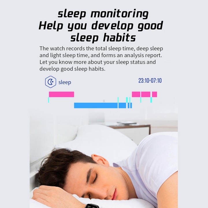 L21 1.69 inch TFT Screen Smart Watch,Support Blood Pressure Monitoring / Sleep Monitoring(Black)