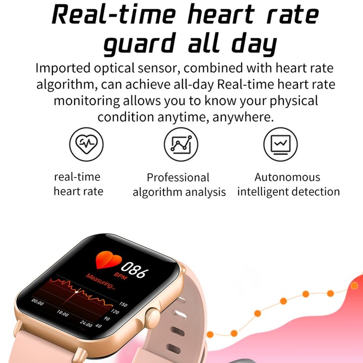 L21 1.69 inch TFT Screen Smart Watch,Support Blood Pressure Monitoring / Sleep Monitoring(Black)