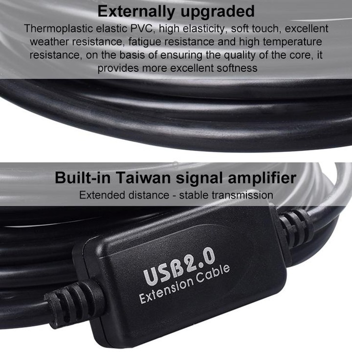 15m Mini 5 Pin to USB 2.0 Camera Extension Data Cable
